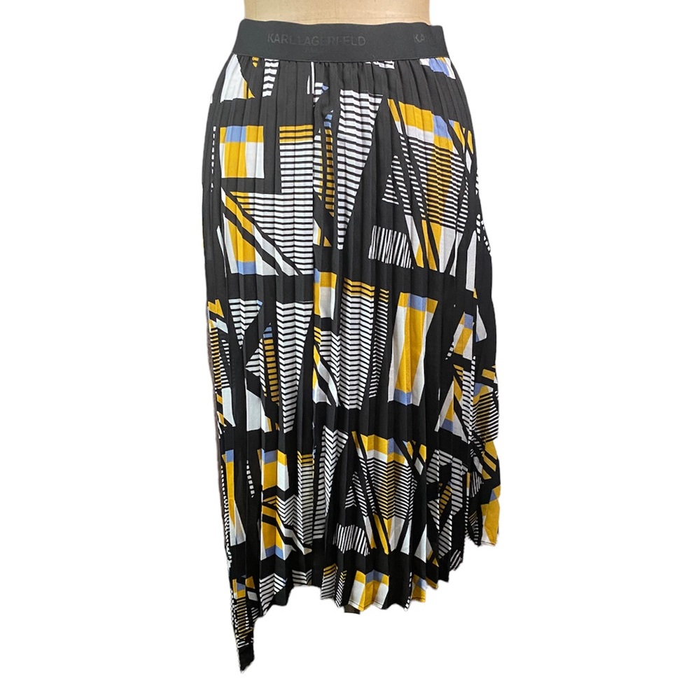 KARL LAGERFELD Graphic Pleated Skirt Size XL